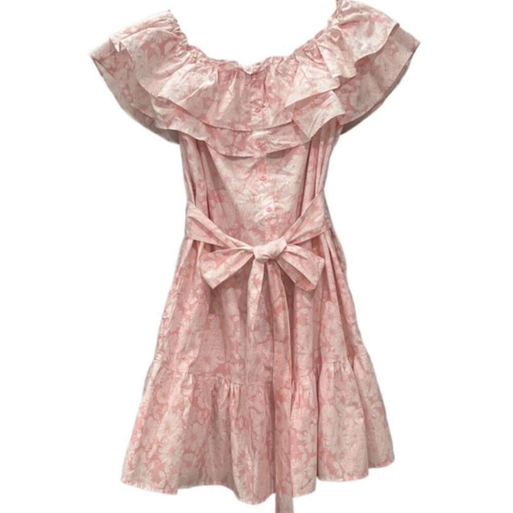 Lisa Marie Fernandez off the Shoulder Ballet Core Garden Floral Cotton Dress M
